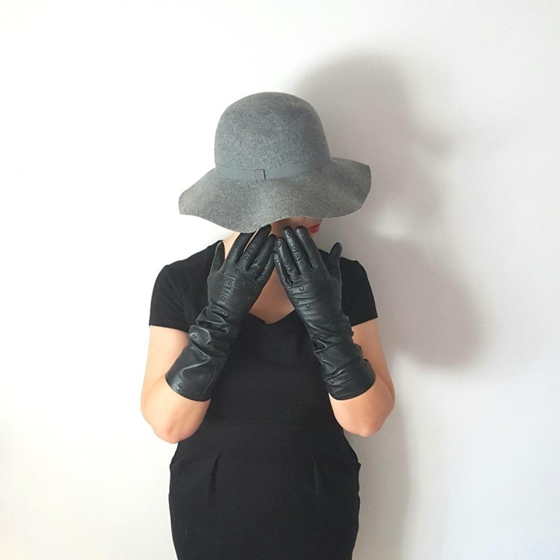 Gants en Cuir d'Agneau Noirs Pallini Doublés Soie.