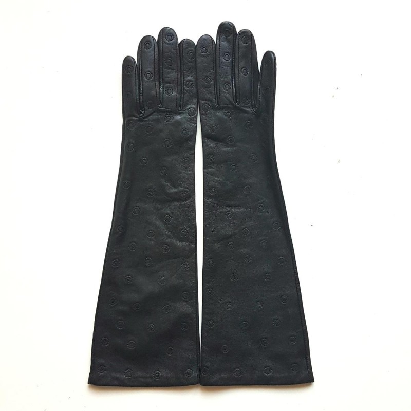 Gants en Cuir d'Agneau Noirs Pallini Doublés Soie.
