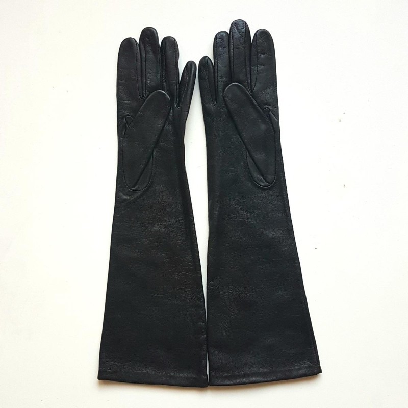 Gants en Cuir d'Agneau Noirs Pallini Doublés Soie.