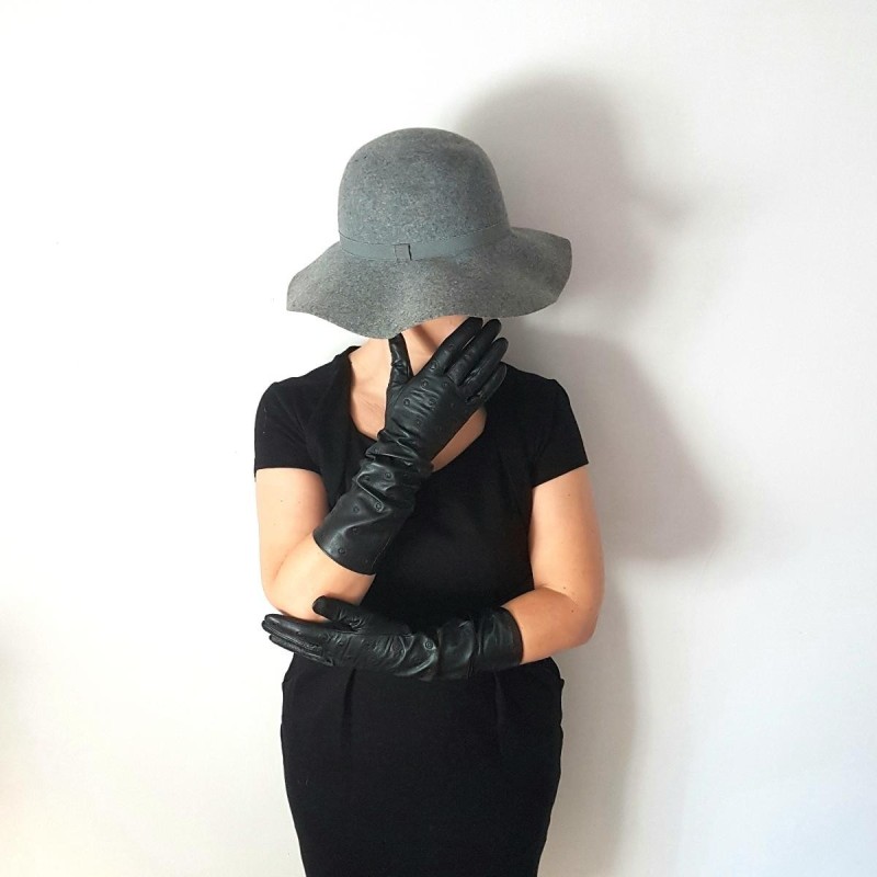 Gants en Cuir d'Agneau Noirs Pallini Doublés Soie.