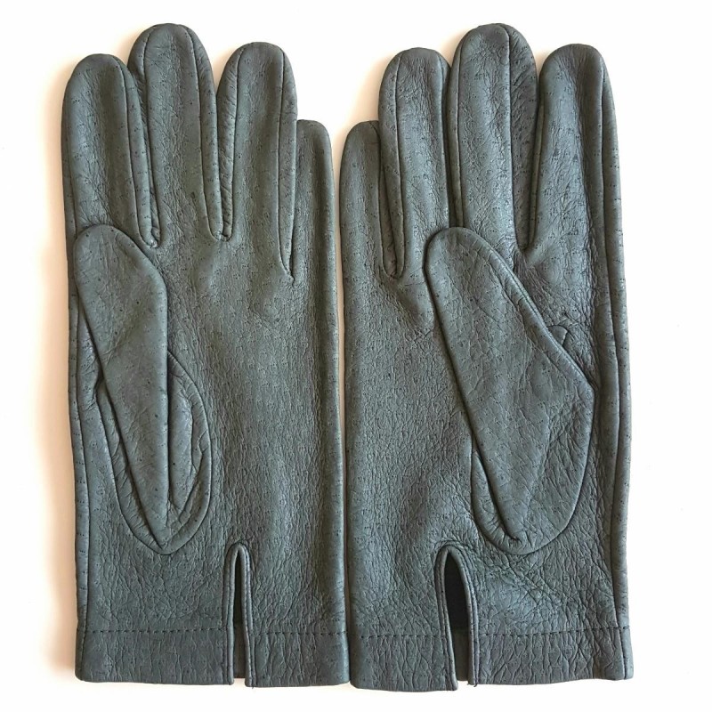 Gants en Cuir de Pécari Gris Jean Non Doublés.