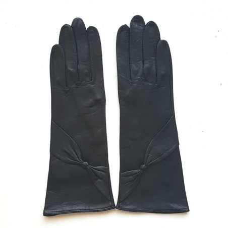 Gants en Cuir d'Agneau Noirs Gina Non Doublés