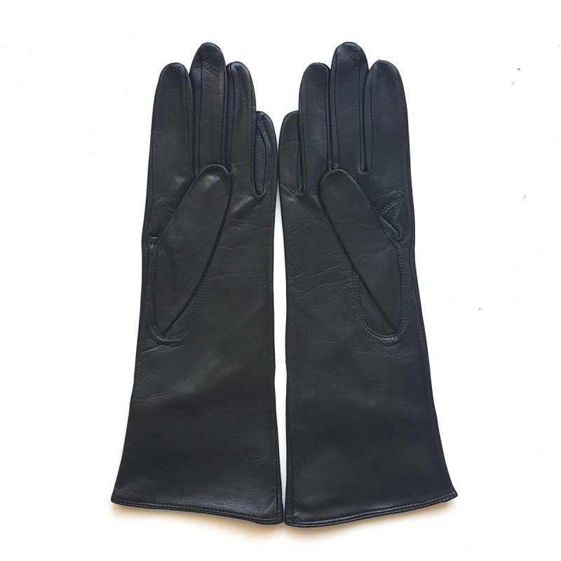 Gants en Cuir d'Agneau Noirs Gina Non Doublés