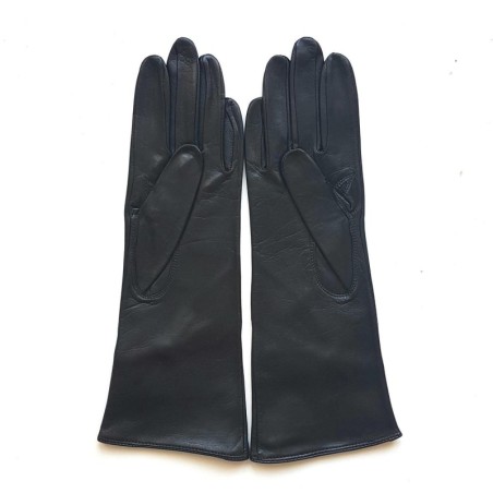 Gants en Cuir d'Agneau Noirs Gina Non Doublés