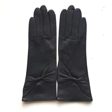 Gants en Cuir d'Agneau Marron Gina Doublés Soie.