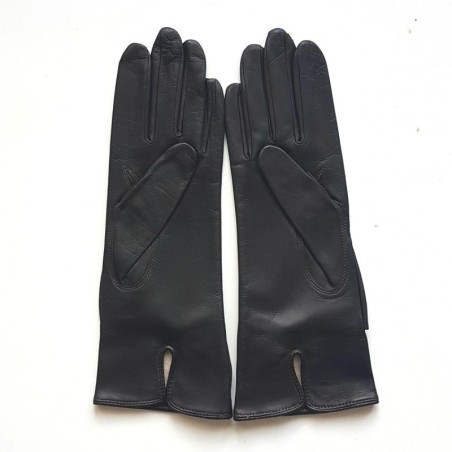 Gants en Cuir d'Agneau Marron Gina Doublés Soie.