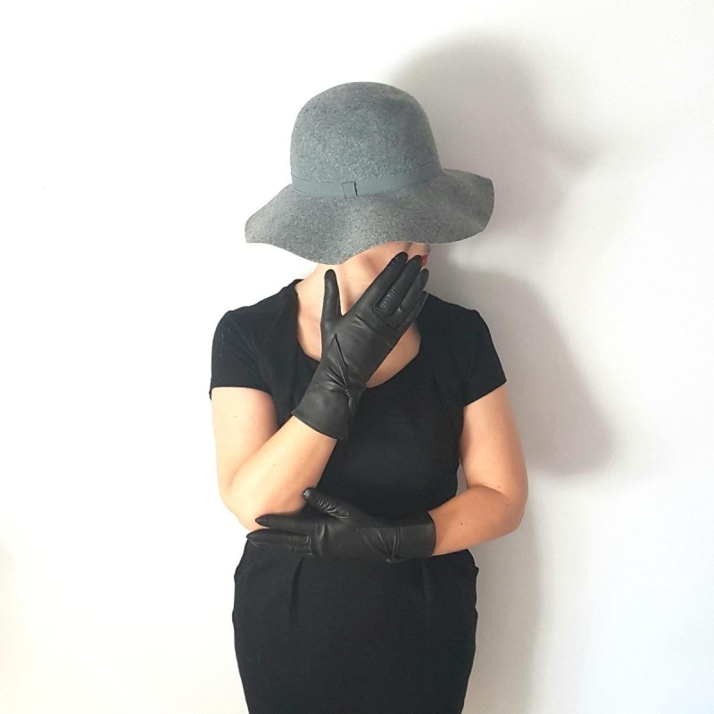 Gants en Cuir d'Agneau Marron Gina Doublés Soie.