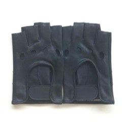 Mitaines en Cuir d'Agneau Navy Pilote Non Doublées.