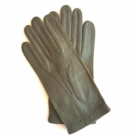 Gants en Cuir de Pécari Kaki Joseph Non Doublés.