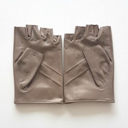 Mitaines en Cuir d'Agneau Mastic Non Doublées.