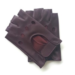 Mitaines en Cuir d'Agneau Bordeaux Non Doublées.