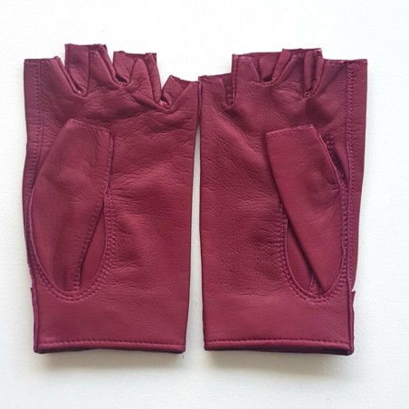 Mitaines en Cuir d'Agneau New Rose Antique Pilote Non Doublées.
