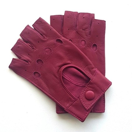 Mitaines en Cuir d'Agneau New Rose Antique Pilote Non Doublées.