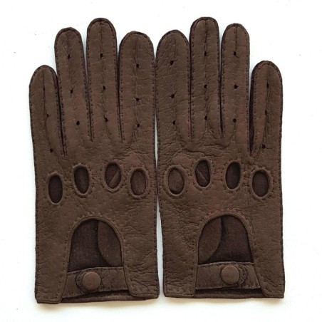 Gants en Cuir de Pécari Vison Ferdinand Non Doublés.