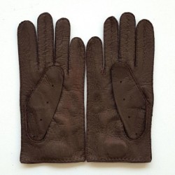 Gants en Cuir de Pécari Vison Ferdinand Non Doublés.