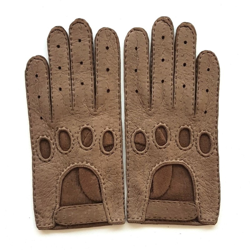 Gants en Cuir de Pécari Cannelle Ferdinand Non Doublés.