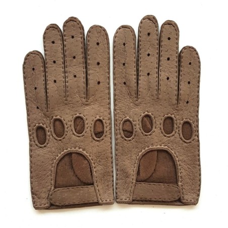 Gants en Cuir de Pécari Cannelle Ferdinand Non Doublés.
