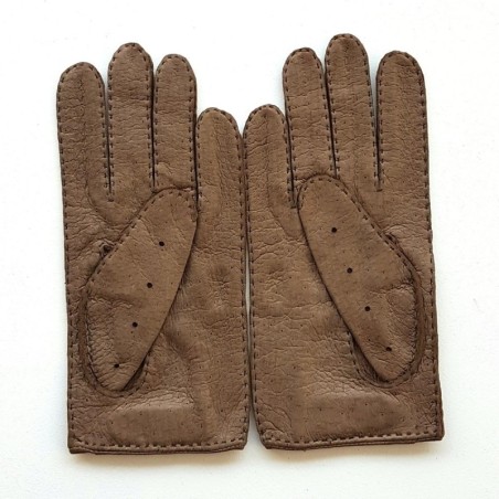 Gants en Cuir de Pécari Cannelle Ferdinand Non Doublés.