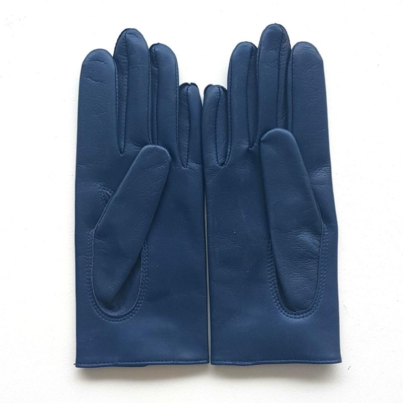 Gants en Cuir d'Agneau Indigo Audrey Non Doublés.