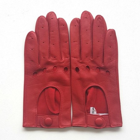 Gants en Cuir d'Agneau Rouge Audrey Non Doublés.