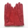 Gants en Cuir d'Agneau Rouge Audrey Non Doublés.