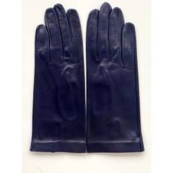 Gants en Cuir d'Agneau Bleu Marine Capucine Non Doublés.
