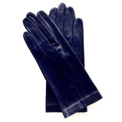Gants en Cuir d'Agneau Bleu Marine Capucine Non Doublés.