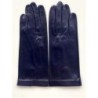 Gants en Cuir d'Agneau Bleu Marine Capucine Non Doublés.