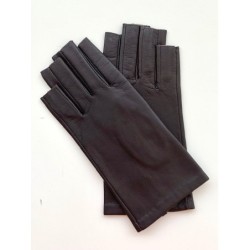 Mitaines en Cuir d'Agneau Marron Jeanne Doublées Soie.