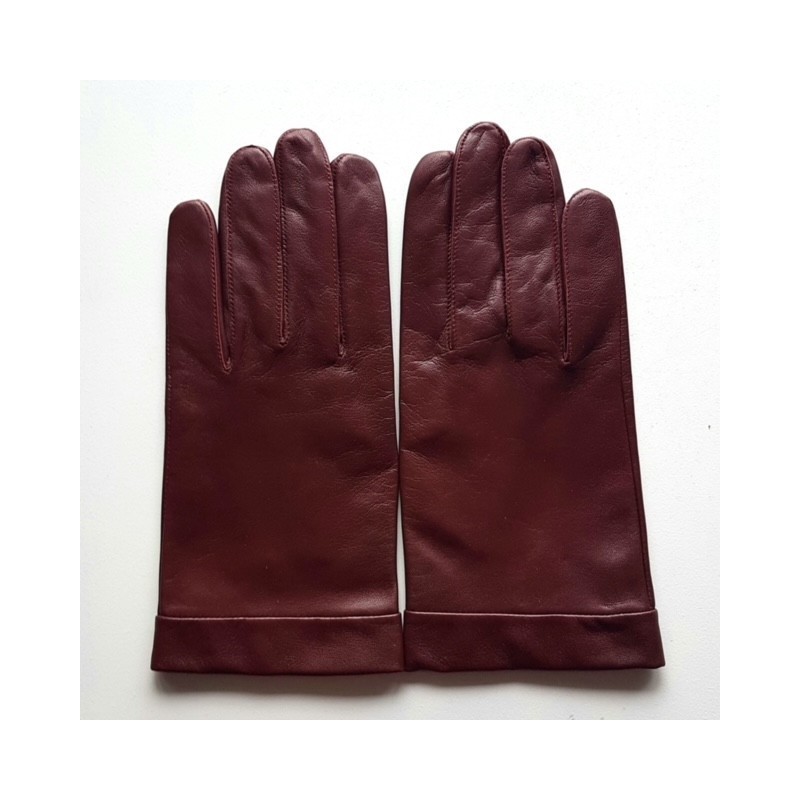 Gants en Cuir d'Agneau Rouge H Guilhem Doublés Soie.
