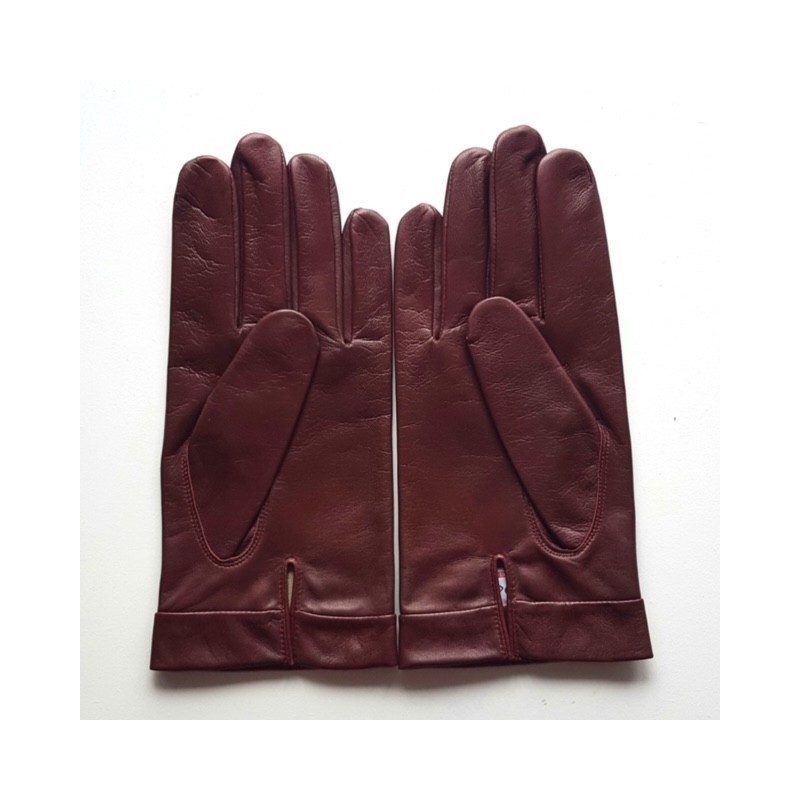 Gants en Cuir d'Agneau Rouge H Guilhem Doublés Soie.