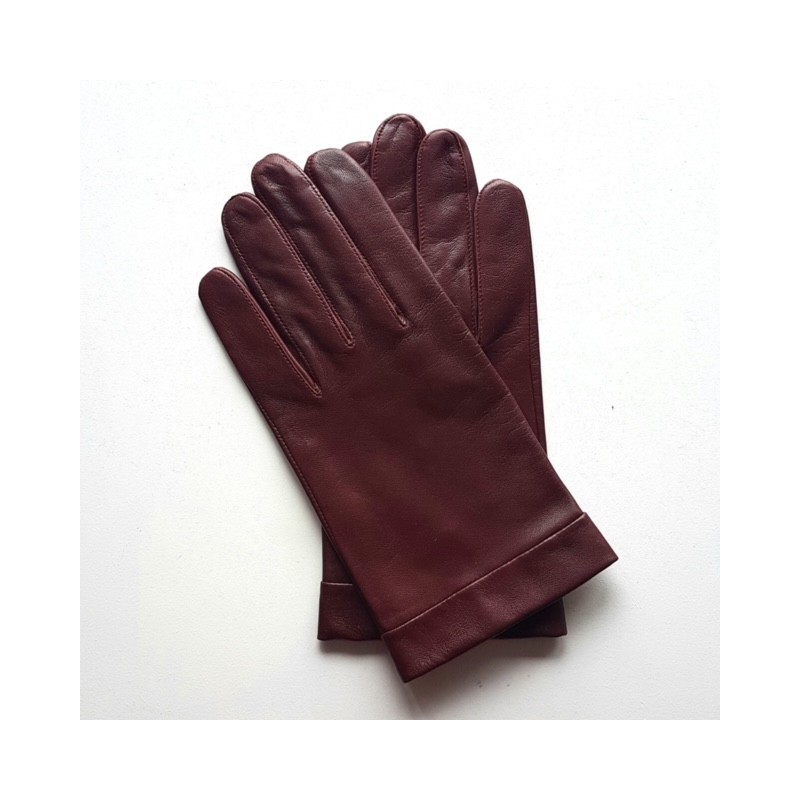 Gants en Cuir d'Agneau Rouge H Guilhem Doublés Soie.