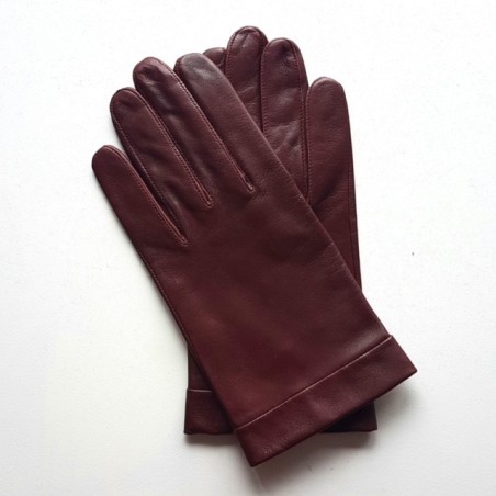 Gants en Cuir d'Agneau Rouge H Guilhem Doublés Soie.