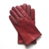 Gants en Cuir d'Agneau Rouge h Havane H Doublés soie.