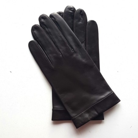 Gants en Cuir d'Agneau Marron Guilhem Doublés Soie.