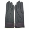 Gants en Cuir d'Agneau Noir Gris Hot Pink Doublés Soie.