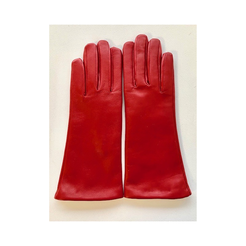 Gants en Cuir d'Agneau Rouge Coline Doublés Cachemire.
