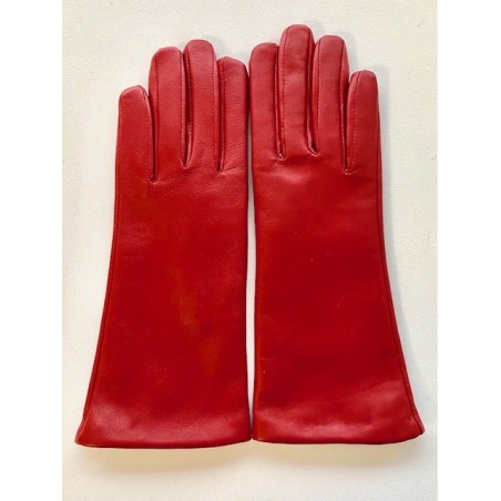 Gants en Cuir d'Agneau Rouge Coline Doublés Cachemire.
