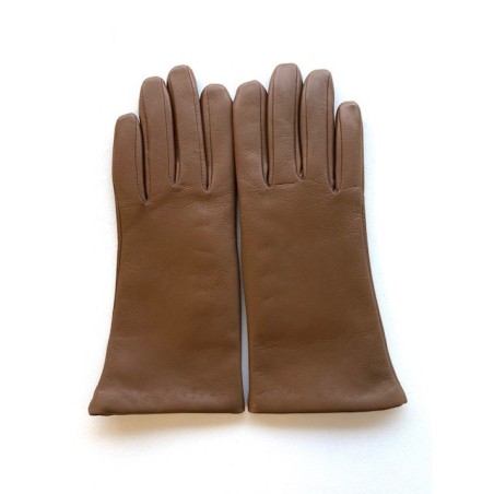 Gants en Cuir d'Agneau Biscuit Adeline Doublés Cachemire.
