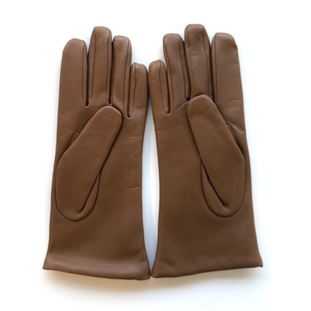 Gants en Cuir d'Agneau Biscuit Adeline Doublés Cachemire.