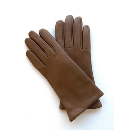 Gants en Cuir d'Agneau Biscuit Adeline Doublés Cachemire.