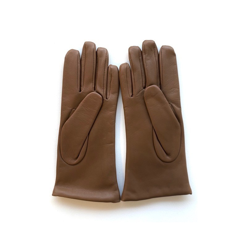 Gants en Cuir d'Agneau Biscuit Adeline Doublés Cachemire.