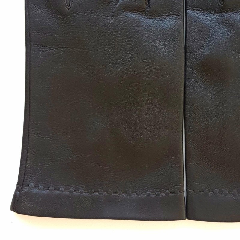 Gants en Cuir d'Agneau Marron Raphaël Doublés soie.