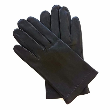 Gants en Cuir d'Agneau Marron Raphaël Doublés soie.