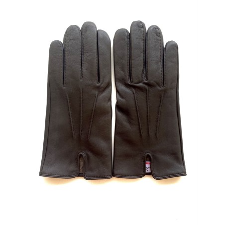Gants en Cuir d'Agneau Marron Cowboy Doublés Cachemire.