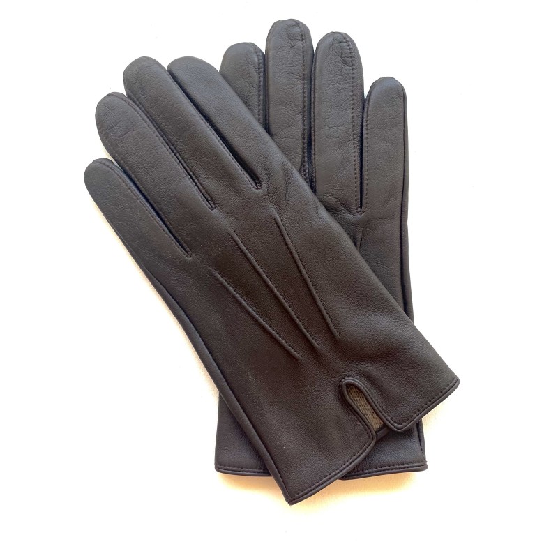 Gants en Cuir d'Agneau Marron Cowboy Doublés Cachemire.