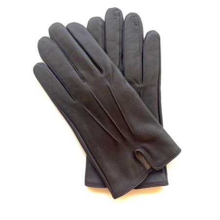 Gants en Cuir d'Agneau Marron Cowboy Doublés Cachemire.
