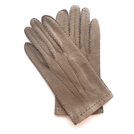 Gants en Cuir de Pécari Taupe Joseph Non Doublés.