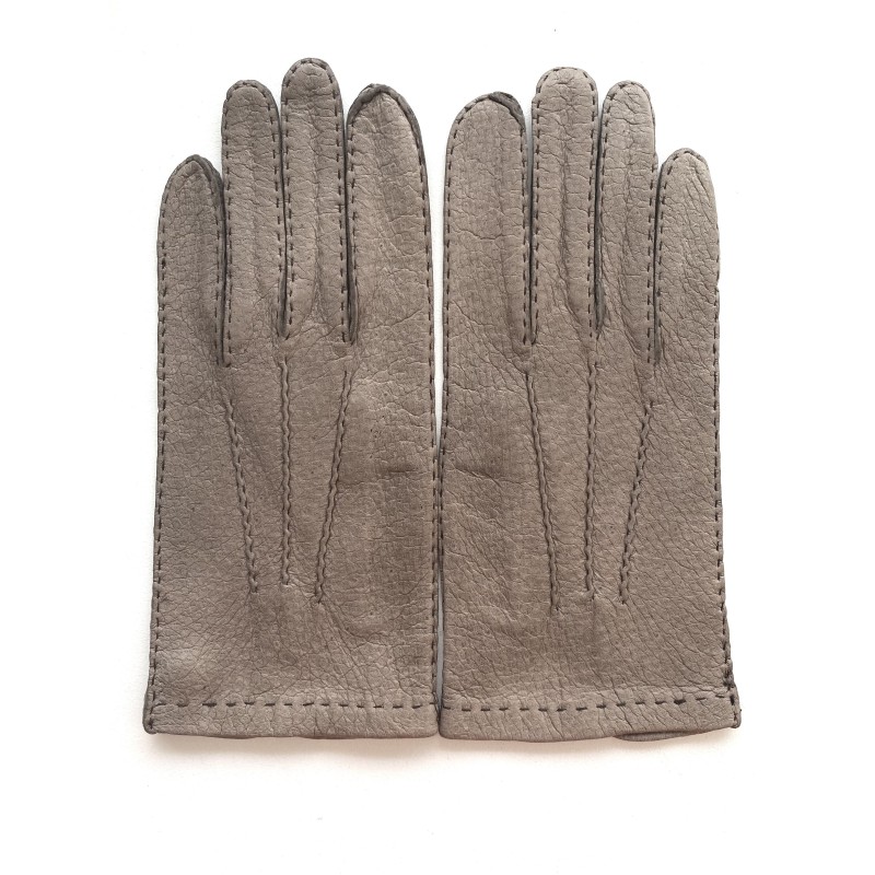 Gants en Cuir de Pécari Taupe Joseph Non Doublés.