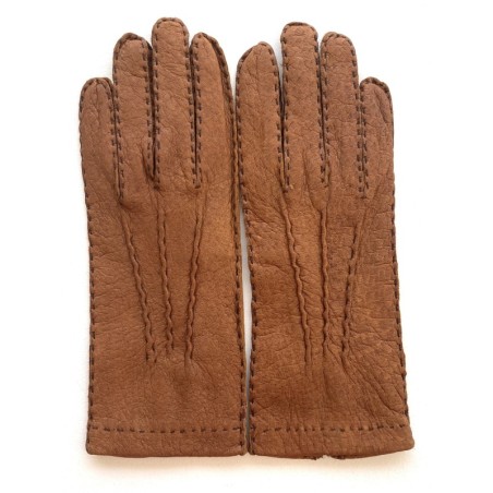 Gants en Cuir de Pécari Cork Patt Doublés Soie.